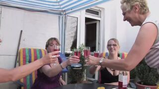 Charming older orgy on the outside
